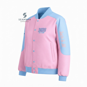 แจ็คแอนด์จิล ออฟ อเมริกา เสื้อแจ็คเก็ตผ้าคอตตอนทวิลสำหรับผู้หญิง แจ็คเก็ตเบสบอลสไตล์วาร์ซิตี้สำหรับมอเตอร์สปอร์ต แจ็คเก็ตนักขี่มอเตอร์ไซค์ความเร็วสูง - Product Image 2