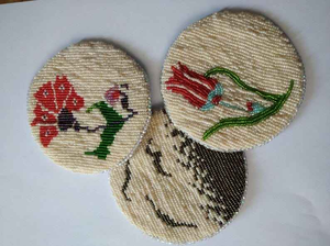 Handmade <b>Beaded</b> <b>Coasters</b> Set Decorative Table Mats for Dining And Home Decor At Best Price - Product Image 4