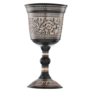 Juego de Copas de Latón Grabadas a Mano, Acabado Negro Plateado Vintage, Diseño Romano, Copa de Vino Decorativa, Decoración del Hogar, Vajilla, Bar - Product Image 3