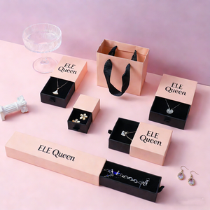 Boîte à bijoux en carton à tiroir coulissant Fashion Square, recyclable, vente chaude, emballage de rangement pour colliers et bracelets - Product Image 1