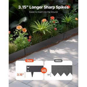 5 Packs Heavy-Duty Steel Landscape <b>Edging</b> 39 X 5 Rust-Resistant Garden <b>Border</b> Bendable Lawn & Decking <b>Metal</b> <b>Edging</b> - Product Image 2
