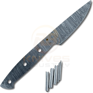 Cuchillo de Caza de Hoja Fija |   Hoja de acero de Damasco |   Cuchillo de Supervivencia para Exteriores de Espiga Completa |   Fabricación de Cuchillos Personalizados DIY OEM - Product Image 5