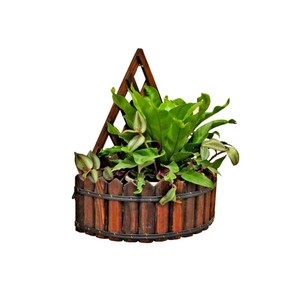 Support mural en bois de style ferme pour plantes suspendues, étagère à plantes murale, jardin vertical, décoration murale intérieure, fabriqué au Vietnam - Product Image 1
