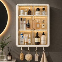 Armoire de rangement classique en plastique écologique de qualité supérieure avec porte magnétique à fermeture adhésive pour cuisine et salle de bain |   Maquillage 3 couches compatible lave-vaisselle
