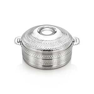 Olla térmica premium de acero inoxidable con diseño acanalado horizontal y tapa hermética para catering - Product Image 4