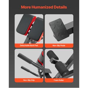 Panca Iperestensione Regolabile 300 Libbre, Sedia Romana Multifunzione per Glutei e Hamstring, Attrezzatura per Esercizi con Imballaggio Personalizzato in Legno - Product Image 6