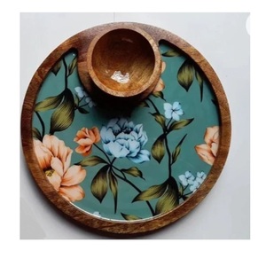 Plato Decorativo de Madera para Mesa de Boda, Diseño Moderno, Acabado Esmaltado, Plato para Frutas de Madera a Precio Accesible - Product Image 1