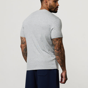 Camiseta de Hombre, Gris, Manga Corta, Cuello Redondo, Corte Regular, Algodón Jersey, Color Sólido, Diseño Liso Tejido - Product Image 2