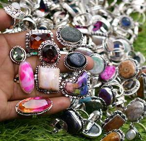 Anillos Ajustables de Piedras Preciosas para Niños, Estilo Cristiano Vintage, Chapados en Plata 925 sobre Latón, Juego de Joyería con Múltiples Piedras Preciosas - Product Image 4