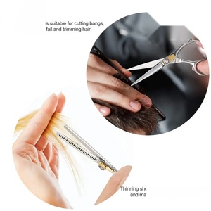Ciseaux à effiler professionnels Ryzer Studio en acier inoxydable, pointe affûtée, pour droitiers, usage en salon, manche long non pliable, modèle pour cheveux - Product Image 5