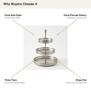 Handmade SS304 Satin Steel Buffet <b>Riser</b> 30 cm Brushed Satin Gallery Stand Food Safe for Decor Party Tableware <b>Table</b> Decorations - Product Image 5