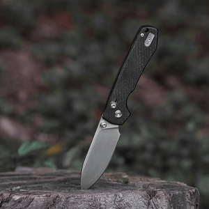 Cuchillos Plegables con Mango Texturizado Negro, Hoja con Acabado Satinado, Punta de Gota, Agarre Ergonómico y Clip de Bolsillo para Uso Diario y Actividades al Aire Libre - Product Image 1