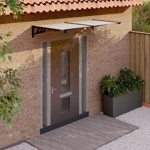 Toldo de Policarbonato Negro y Transparente de 78.3 Pulgadas x 35.4 Pulgadas para Puerta, Pérgola, Gazebo - Product Image 1