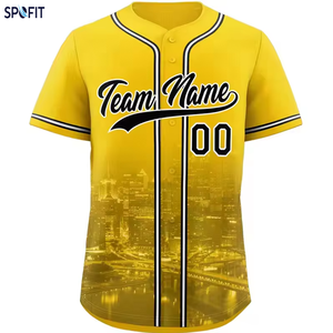 Custom Baseball <b>Jersey</b> Mens Short Sleeve Team Uniform 100% Polyester Printed <b>Sports</b> <b>Jersey</b> - Product Image 6