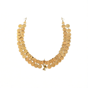 Fashion Jewelry Set Matte Coin Style Short Necklace with Peacock Embellishment - Product Image 2
