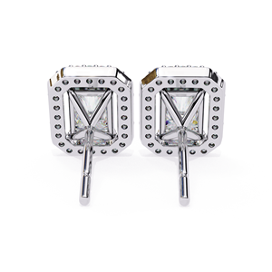 Luxury Radiant Cut Moissanite Stud <b>Earrings</b> Halo Design 6.20×4.20mm Center D Color VVS Moissanite Diamond <b>Earrings</b> Fine Jewelry - Product Image 6