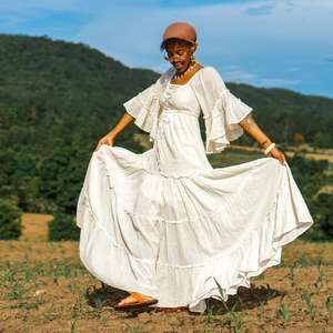 <b>Women</b> Boho Maxi <b>Dress</b> Summer Cotton Long Flowy Beach Casual Gypsy Style Natural Waist Washable Fashion <b>Dress</b> - Product Image 1