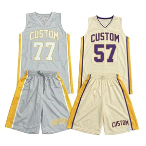 Ensemble d'uniformes de basketball personnalisés légers et sublimés pour hommes et jeunes, vêtements d'équipe respirants avec nom et numéro personnalisés, tenue de sport - Product Image 1