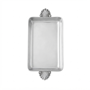 Plateau de service rectangulaire en métal, design classique poli, passe au lave-vaisselle, vaisselle de fête, plateau de service pour la table à manger - Product Image 1