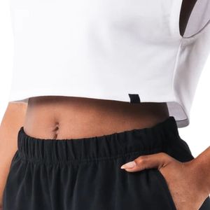 Camiseta Deportiva Corta sin Mangas para Mujer, Blanca, Tipo Boxer, de Algodón, para Gimnasio, Fitness, Entrenamiento, Ejercicio, Ropa Deportiva - Product Image 4