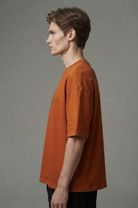 T-shirt surdimensionné personnalisé pour homme, col rond, tricoté, style décontracté, coupe épaules tombantes, grande taille, idéal pour l'été - Product Image 3