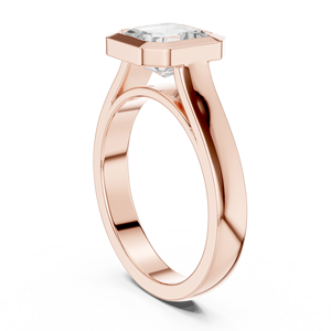 2CT 18K Rose Gold Asscher Cut Lab Grown Diamond Bezel Modern Engagement Ring Custom Fine Jewelry Wedding Ring IGI Certified - Product Image 4