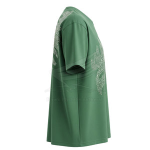 Nouveau style de vêtements d'été pour hommes, t-shirts à strass à manches courtes, 100% coton respirant, décontracté, haute qualité, service OEM personnalisé - Product Image 4