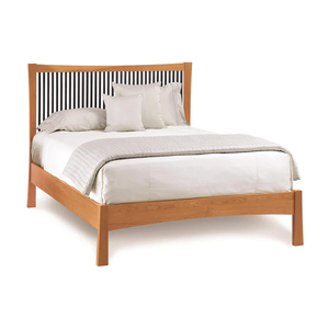 Wholesale Mid-Century Modern Solid Wood <b>Bed</b> | Two-Tone Spindle Headboard <b>Platform</b> <b>Bed</b> - Product Image 2