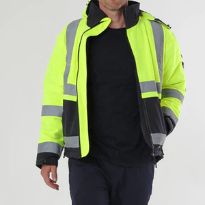 Veste de travail hivernale robuste, haute visibilité, coupe-vent, vêtements d'extérieur réfléchissants - Product Image 2