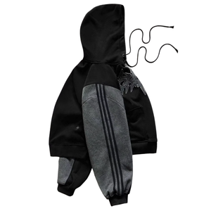 เสื้อผ้าเด็กคุณภาพพรีเมียม สไตล์สตรีทแวร์ทรงหลวม ผ้าฟลีซคอตตอนหนา 540 GSM สองสี แต่งลายปักแบบดิสเทรส - Product Image 3