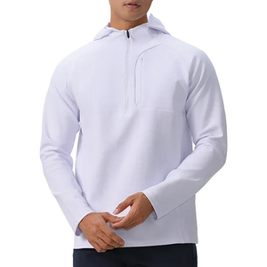 Veste et pantalon de sport 100 % polyester à séchage rapide, absorbant la transpiration, coupe ajustée, avec fermeture éclair quart de tour, et chemise d'entraînement à manches longues pour la gym - Product Image 1