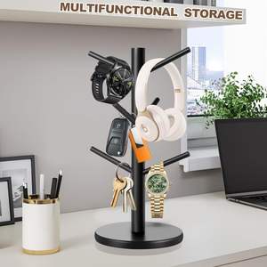 Soporte para Tazas con Base Gruesa, Soporte para Tazas de Café de Madera Resistente con 6 Ganchos, Estante Antideslizante para Tazas para el Hogar - Product Image 3