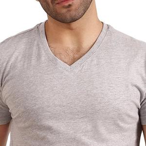 T-shirt unisexe personnalisé pour homme 2026, col en V, coupe ajustée, manches courtes, mélange de coton, décontracté, qualité supérieure, vêtement uni vierge - Product Image 4