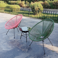 Ensemble de chaises Acapulco modernes en acier inoxydable durable, mobilier de bistrot, mobilier de conversation pour patio, fauteuil de jardin extérieur, hôtel, école