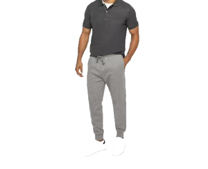 Men's Gray Lightweight Sweatpants with Elastic Waist Casual Joggers Breathable Knitted Cotton Flat Front Solid Winter Wear - Product Image 2