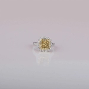 14KT Solid White <b>Gold</b> Plated Filled Round Brilliant Cut Engagement <b>Ring</b> with IGI Certified Custom Size - Product Image 1