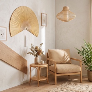Farmhouse Bamboo <b>Fan</b> <b>Wall</b> <b>Decoration</b> Rustic Woven Home <b>Decor</b>, Bamboo <b>Wall</b> Hanging <b>Fan</b> - Product Image 2