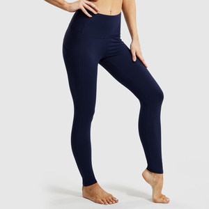 Leggings de yoga et de sport moulants pour femmes, personnalisables, à motif uni, tricotés, style streetwear, extensibles dans les quatre sens, séchage rapide, vente en gros - Product Image 3