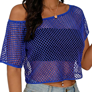 <b>Top</b> Trendy Low Price Women <b>Mesh</b> <b>Crop</b> T Shirt Custom Logo And Size Short Sleeve Summer Streetwear OEM Factory Made - Product Image 5