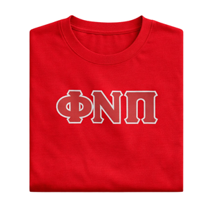 T-shirt à 3 lettres Kappa Alpha Psi Phi Nu Pi rouge, vêtement de fraternité grecque avec design classique, confort premium et style intemporel - Product Image 6