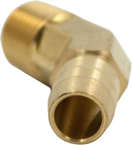Raccord de tuyau en laiton, 45° °   Coude coudé, raccord cannelé 1/4'' x filetage NPT mâle 1/8'' (AOL-059) - Product Image 3