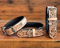 Collar personalizado de cuero para mascotas, suave, transpirable, duradero, de piel de vaca, para perros pequeños, medianos y grandes