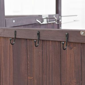 Chariot de barbecue extérieur en acier inoxydable de 40,5 po avec armoire de rangement en bois massif, un tiroir, porte-serviettes et plateau rabattable - Barbecues durables - Product Image 3