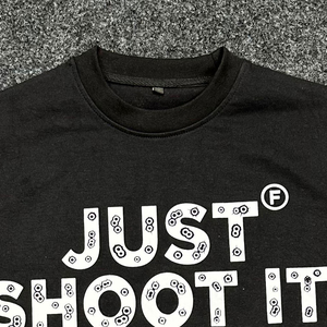 Camiseta de Manga Corta para Hombre, Negra, 100% Algodón, Impresión Digital, Estilo Urbano, Corte Holgado, Ecológica, Cuello Redondo, MOQ Bajo, Venta al Por Mayor - Product Image 6