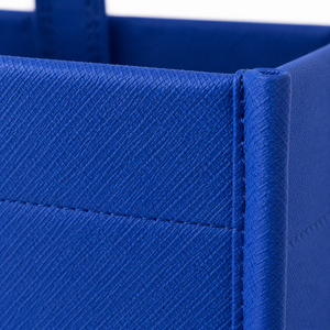 Sac fourre-tout bleu non tissé avec soufflet, réutilisable pour le commerce de détail et l'emballage, idéal pour la vente en gros - Product Image 6