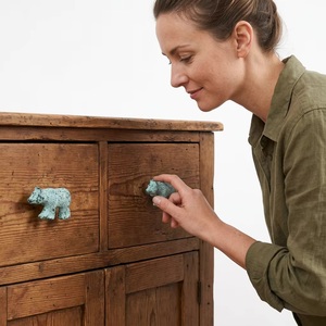 Ba Bear Shape Cast Iron Modern Cabinet <b>Knobs</b> <b>for</b> Wardrobe <b>Dresser</b> Living Room & Home Office Use - Product Image 3