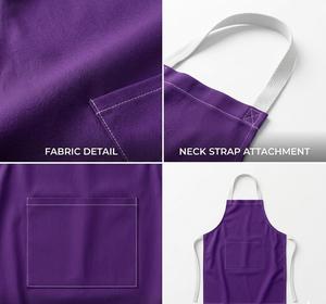 Delantal de Algodón Morado con Bolsillo para Uso en Restaurantes y Bares, Uniforme Unisex para Camareros, Tejido - Product Image 5