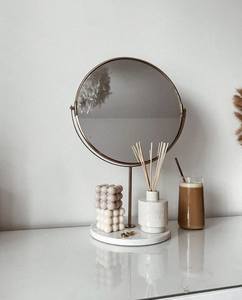 Tabletop vanity mirror makeup mirror with stand rotating mirror metal vanity mirror marble base mirror <b>dressing</b> <b>table</b> mirror - Product Image 5