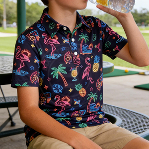 Polos de golf informales y elegantes para jóvenes, con protección UV y tela elástica, para el campo de golf, la oficina y actividades diarias. - Product Image 6