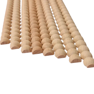 Solid Wood Bobbin Mouldings Decorative Turned Wood Trim Spindle Style Beaded Moulding for Cabinet Door Wall Panel Interior Decor - Product Image 2